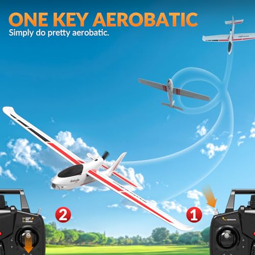 volantexrc RC Glider Plane Ranger600 Stunt 4 CH Remote Control Airplane RTF with 6Axis Gyro  3 Modes Easy to Fly 24GHz Radio Controlled Aircraft for Beginners  Adults White - Image 5