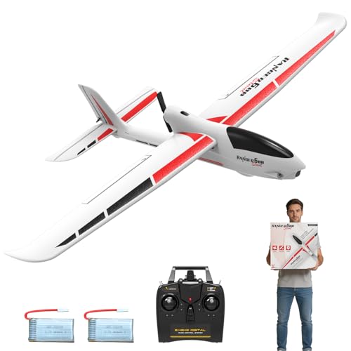 volantexrc RC Glider Plane Ranger600 Stunt 4 CH Remote Control Airplane RTF with 6Axis Gyro  3 Modes Easy to Fly 24GHz Radio Controlled Aircraft for Beginners  Adults White - Image 1
