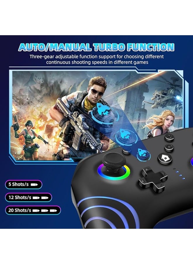 LENND Switch Controller Compatible with Switch/Lite/OLED/PC,Wireless Switch Pro Controller With RGB Breathing LED,Switch Controllers Remote with Turbo,Wake-up Function - Image 4