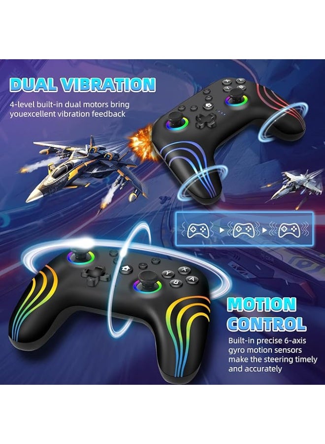 LENND Switch Controller Compatible with Switch/Lite/OLED/PC,Wireless Switch Pro Controller With RGB Breathing LED,Switch Controllers Remote with Turbo,Wake-up Function - Image 2