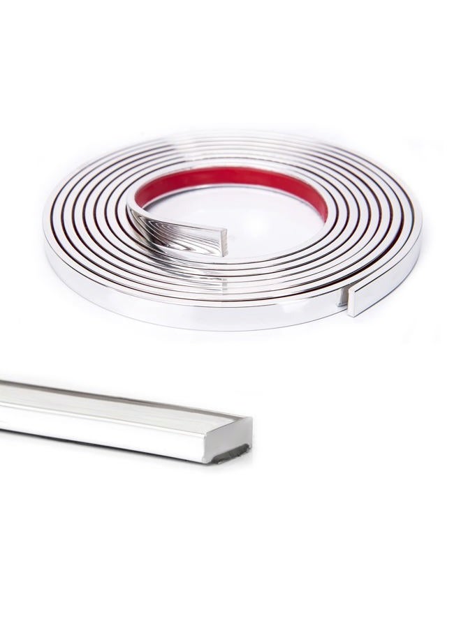 Art3d 10 Ft Peel and Stick Flexible Vinyl Molding Trim for Wall Tile Edges, Kitchen backsplash, Mirrior Frame in Stainless Steel - Image 1
