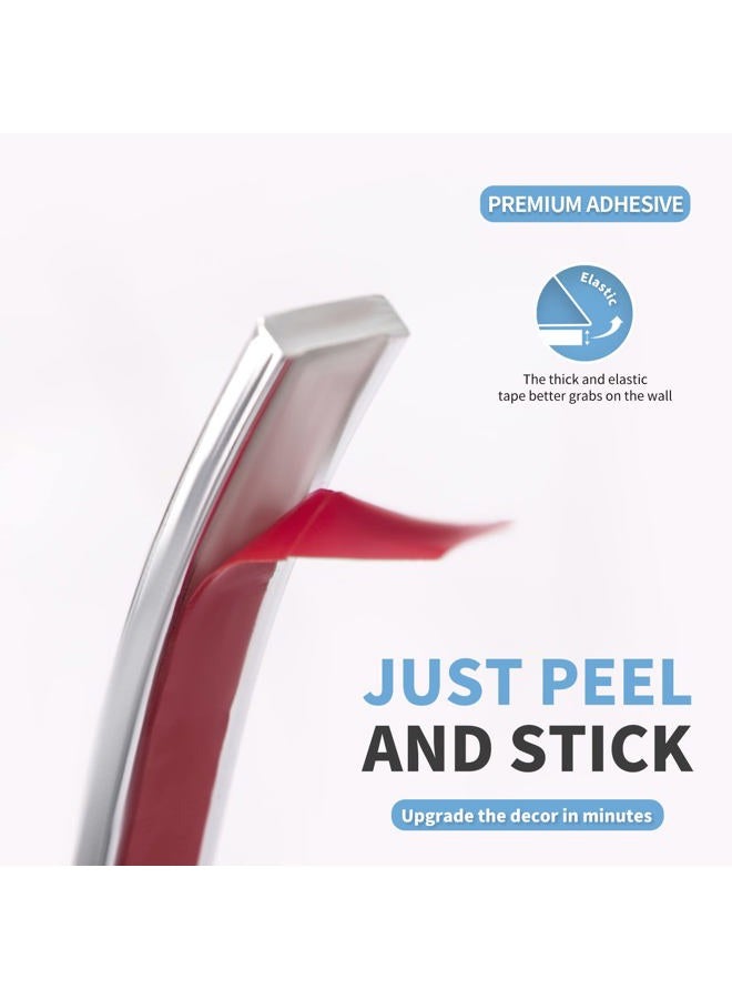 Art3d 10 Ft Peel and Stick Flexible Vinyl Molding Trim for Wall Tile Edges, Kitchen backsplash, Mirrior Frame in Stainless Steel - Image 4