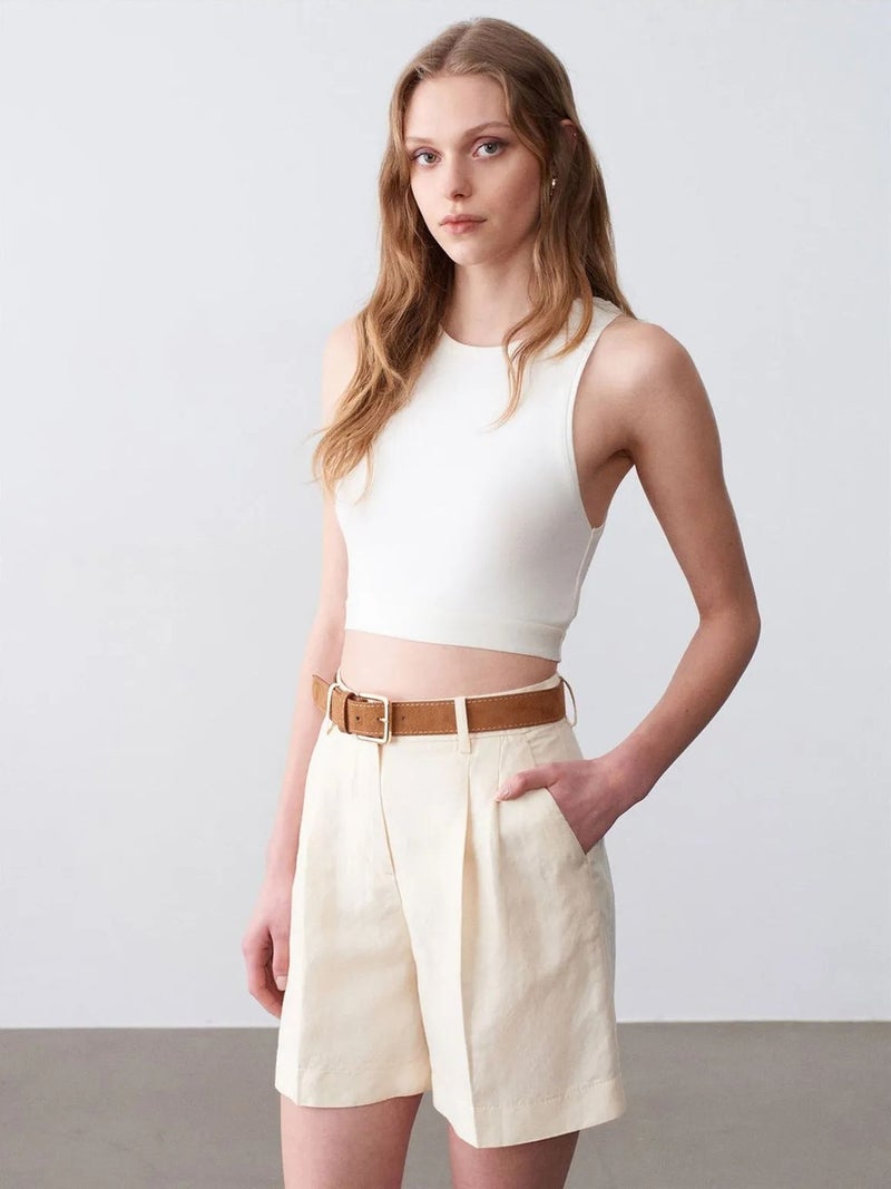 DILVIN High-Waist Wide-Leg Tailored Shorts - Image 2