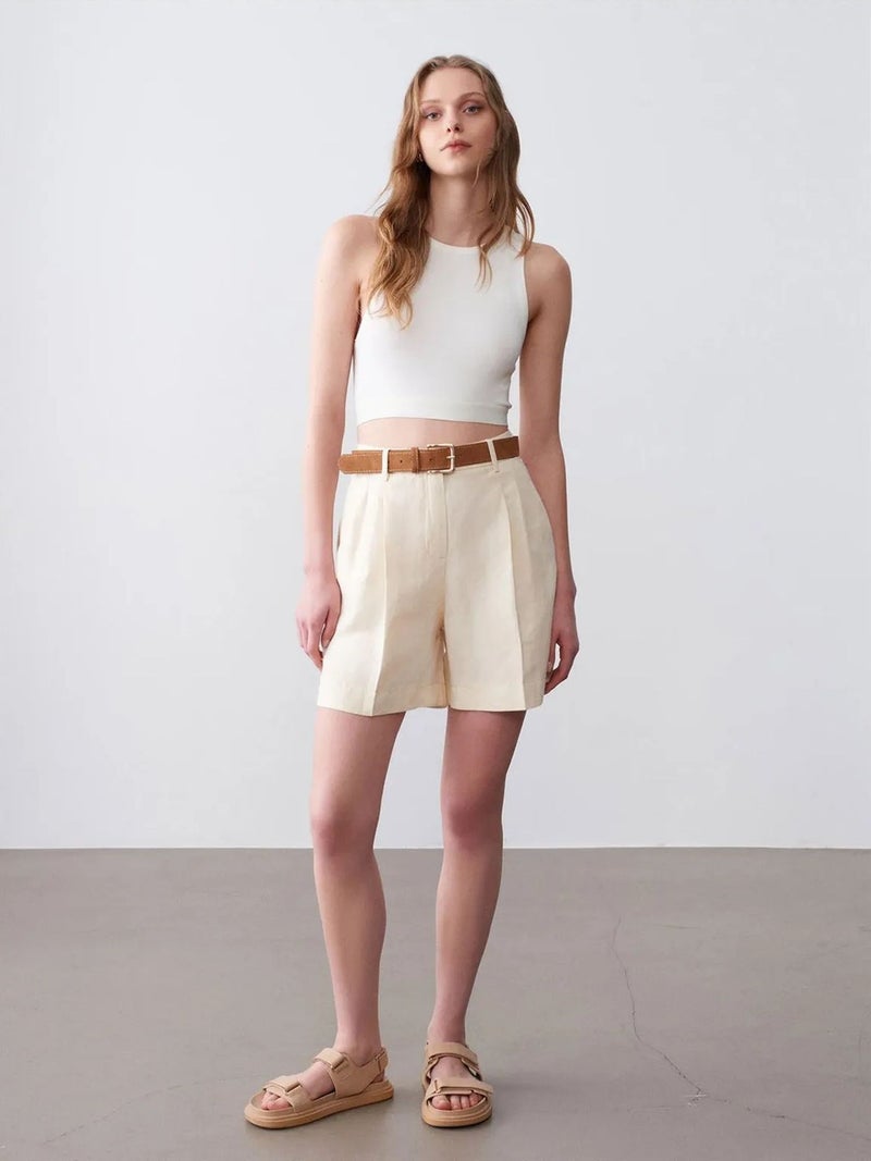 DILVIN High-Waist Wide-Leg Tailored Shorts - Image 4