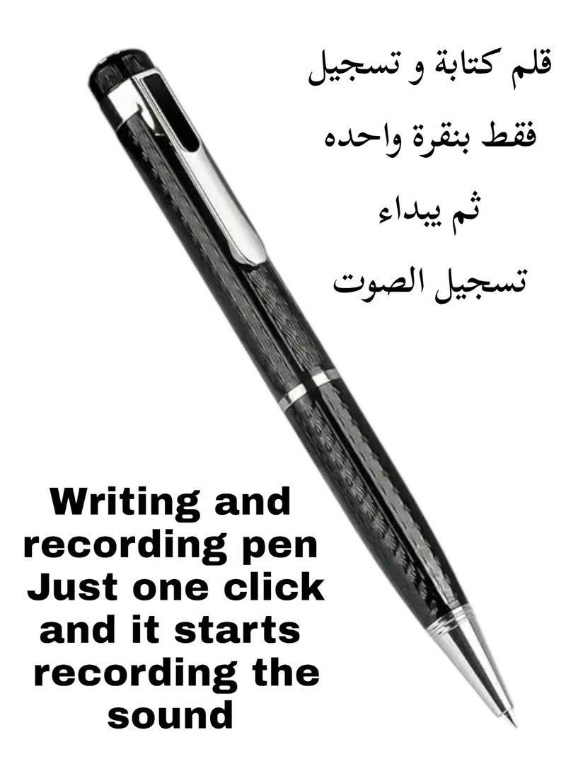 ماركة غير محددة قلم متعدد الوظائف يمكنك الكتابة فيه و يمكنك تسجيل الصوت او محادثة او درس او محاضره قلم احترافي بدقة عالية مع ميزة الغاء الضوضاء عالي الدقة متوافق مع الهواتف الذكية بطارية قابلة لاعادة الشحن و عمر البطارية يدوم وقت طويل مثالية في الفصل الدراسي لتسجيل الدرس او داخل قاعة محاضرات الجامعة او في الاجتماعات او المقابلات الصحافية او الشخصية او لتسجيل محاضرة او خطبة في المسجد ايضا تعتبر هدية مثالية لابنائك عند قب لهم في الجامعة او عند العمل كمراسل صحفي مدمج سماعة 3.5 ملم و كيبل شحن و غير مدمج بطاقة ذاكره ( بدون بطاقة ذاكره SD)  - Image 1