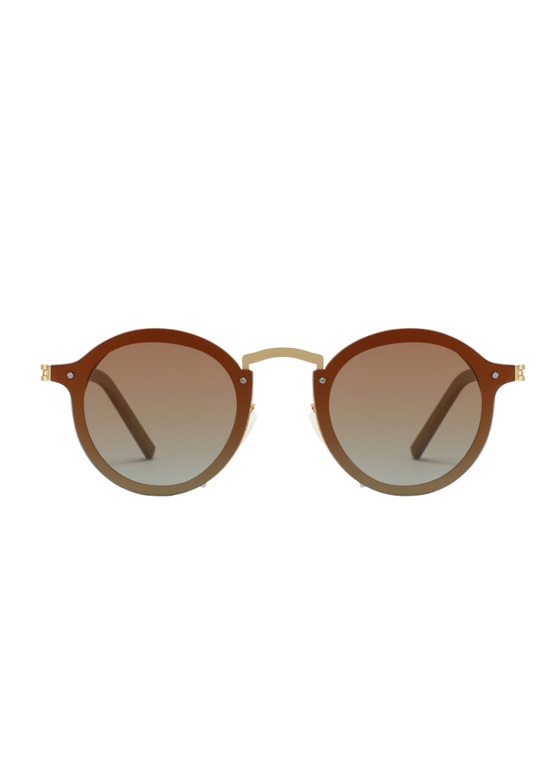 porodo Round Frame Sunglasses Riviera whit Gradient lenses & Adjustable Fit / Lightweight Design / Smooth Tint For Balanced Light Filtering - Gold - Image 1