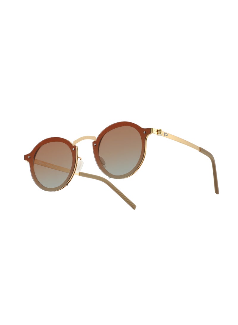 porodo Round Frame Sunglasses Riviera whit Gradient lenses & Adjustable Fit / Lightweight Design / Smooth Tint For Balanced Light Filtering - Gold - Image 2