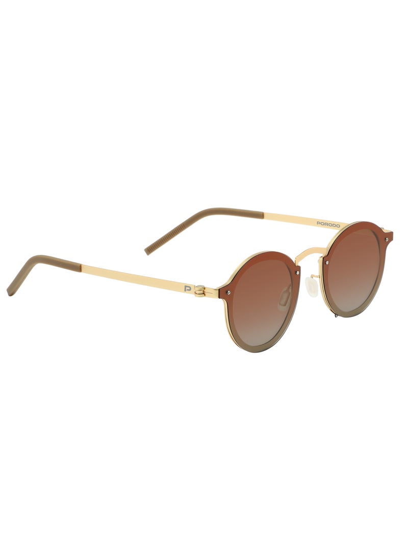 porodo Round Frame Sunglasses Riviera whit Gradient lenses & Adjustable Fit / Lightweight Design / Smooth Tint For Balanced Light Filtering - Gold - Image 3
