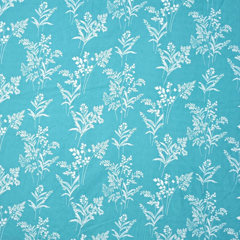 DECOREZA 300 TC All Around Cotton Floral Elastic Fitted Bedsheets Queen Size,Premium with Elastic Fitted Bedsheets for Double Bed with 2 Pillow Covers,Size 78"X60"(Aquamarine Blue) - Image 4