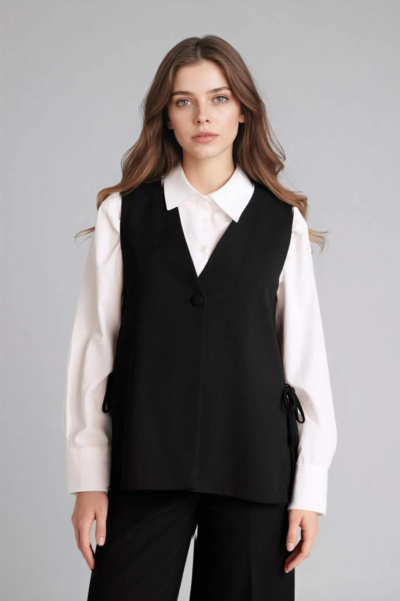 ديفاكتو Relax Fit V-Neck Vest