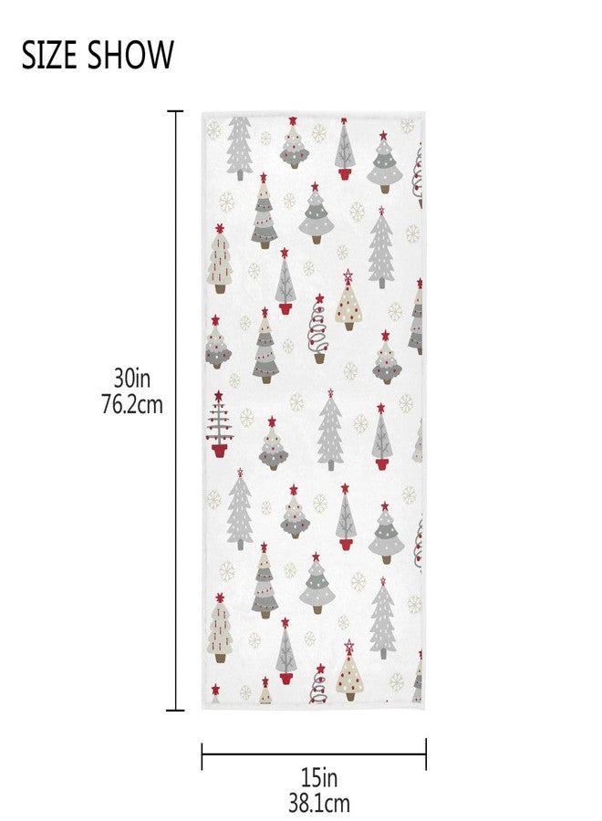 Wamika Christmas Tree Gray White Hand Bath Fingertip Towel Winter Snowflake Kitchen Towel Xmas Red Stars Bathroom Faucet Towel Set Highly Absorbent SPA Gym Shower Towels 16x30 Inch Holiday Decorations - Image 3