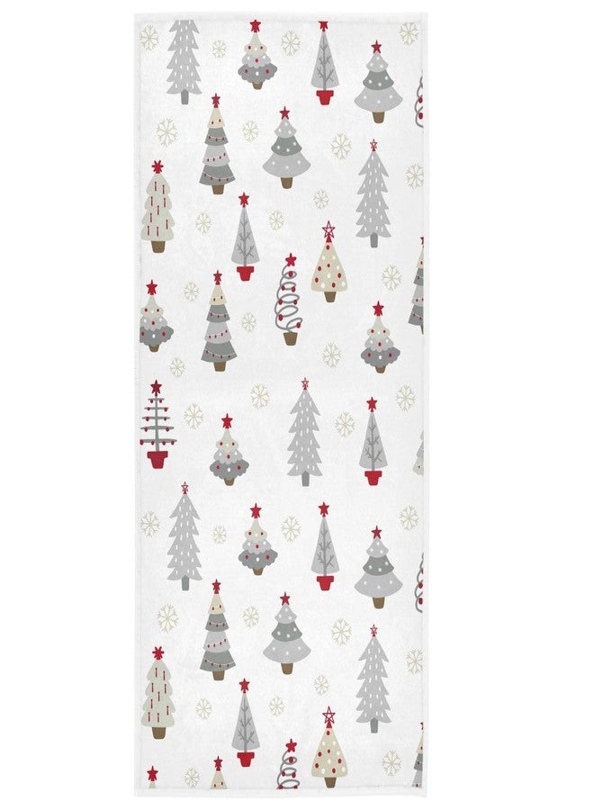 Wamika Christmas Tree Gray White Hand Bath Fingertip Towel Winter Snowflake Kitchen Towel Xmas Red Stars Bathroom Faucet Towel Set Highly Absorbent SPA Gym Shower Towels 16x30 Inch Holiday Decorations - Image 1