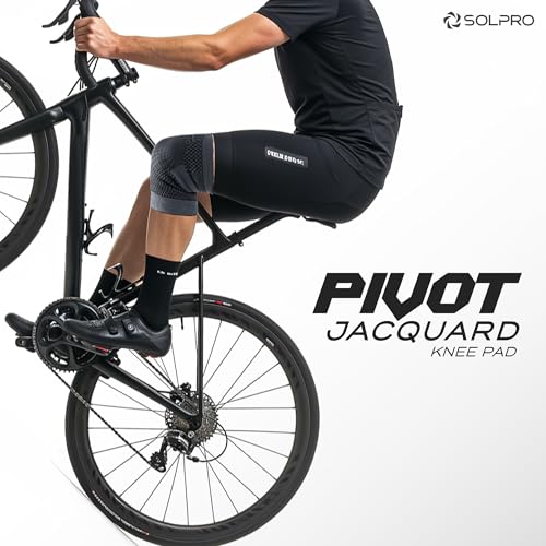 Solpro Pivot Jacquard Knee Pad for Men & Women | Joint Stabiliser for All Sports, Gym & Rehab Workouts | Joint Pain Relief for Active Lifestyle Injury Recovery & Arthritis (Black/Dark Grey) - Image 2