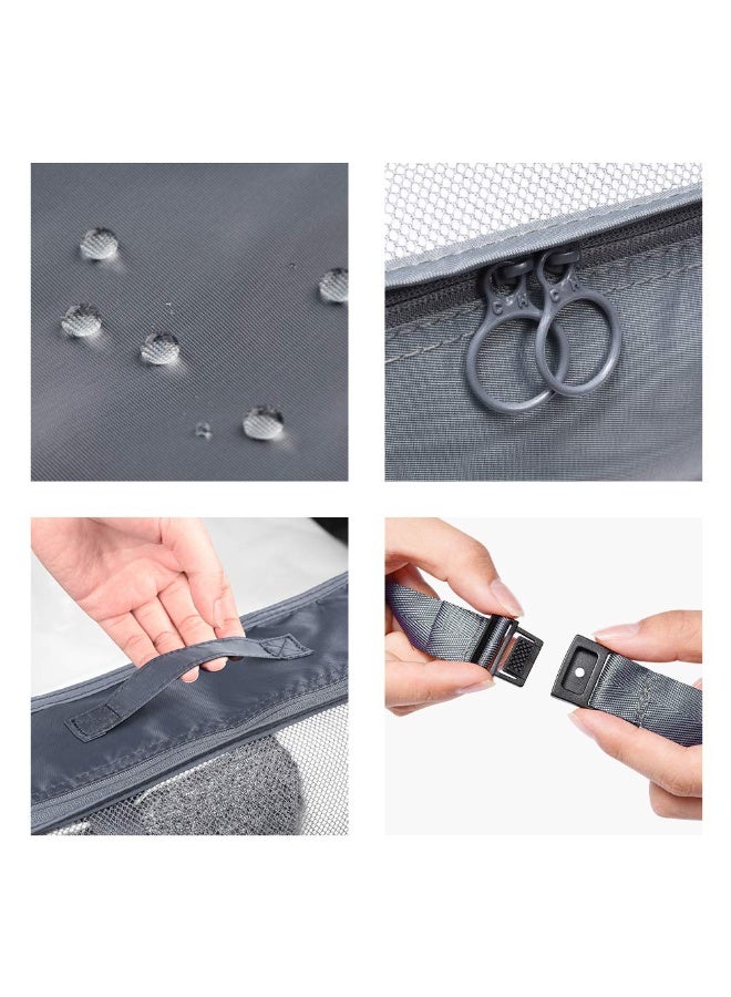 Eowhitu Travel Packing Organizers Set 8 Pieces,Waterproof Travel Bags for Suitcase, Packing Cubes for Storage Luggage, Bra, Underwear and Shoes Pouches 8 Packs-Grey - Image 3