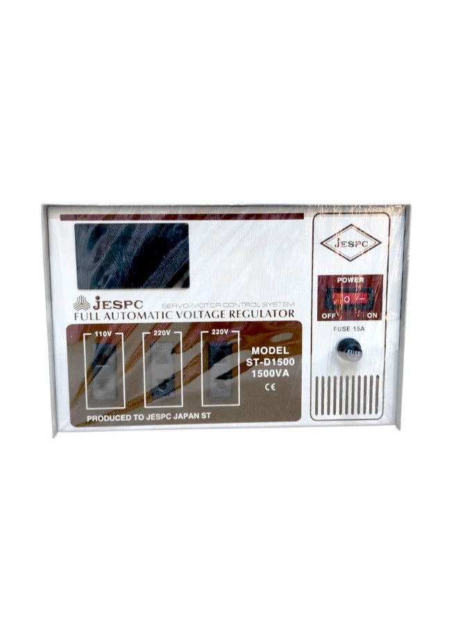 Jespc ST-1.5KVA Voltage Digital Stabilizer 2-Phase 1.5kva - Multicolor - Image 1