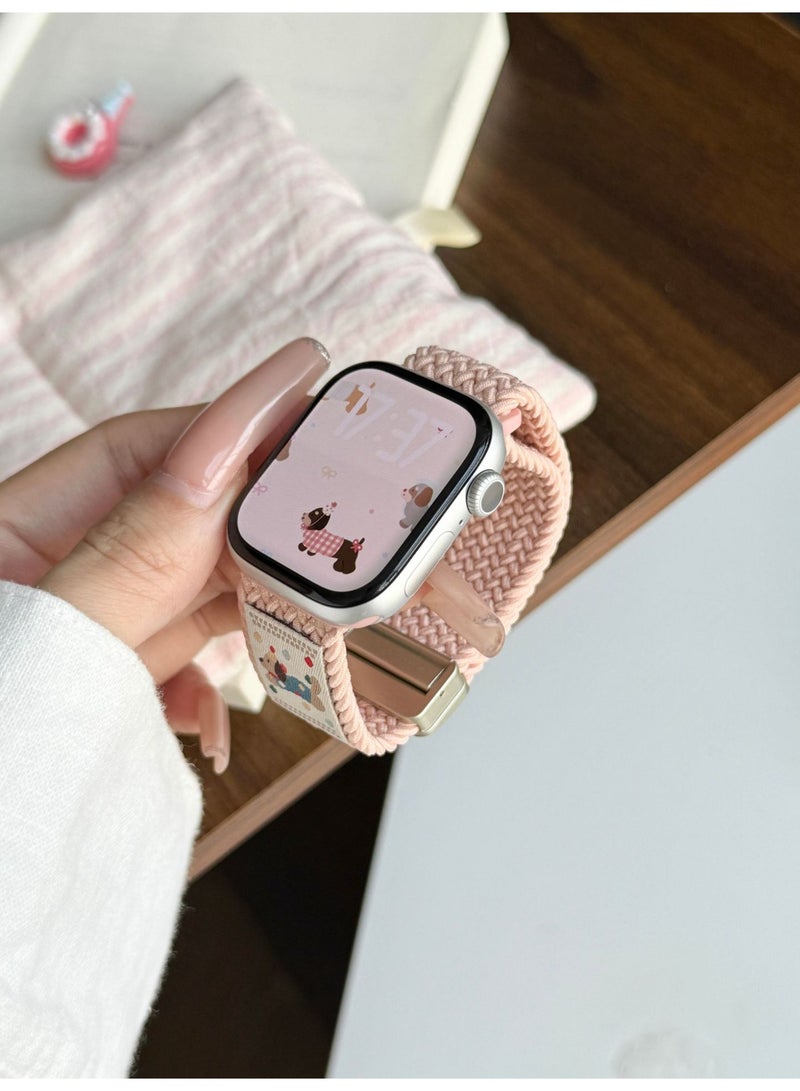Magnetic Wristband Adjustable Nylon Strap for Apple Watch Series 10 46mm - Image 5