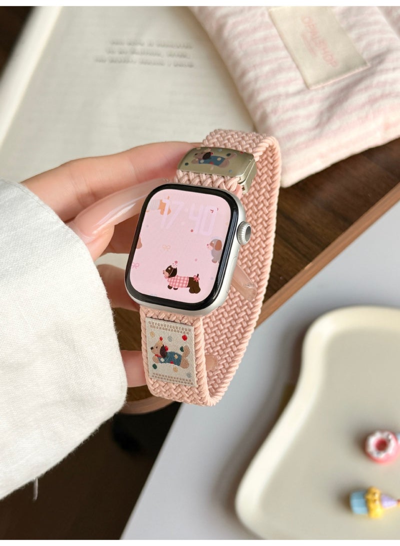 Magnetic Wristband Adjustable Nylon Strap for Apple Watch Series 10 46mm - Image 1