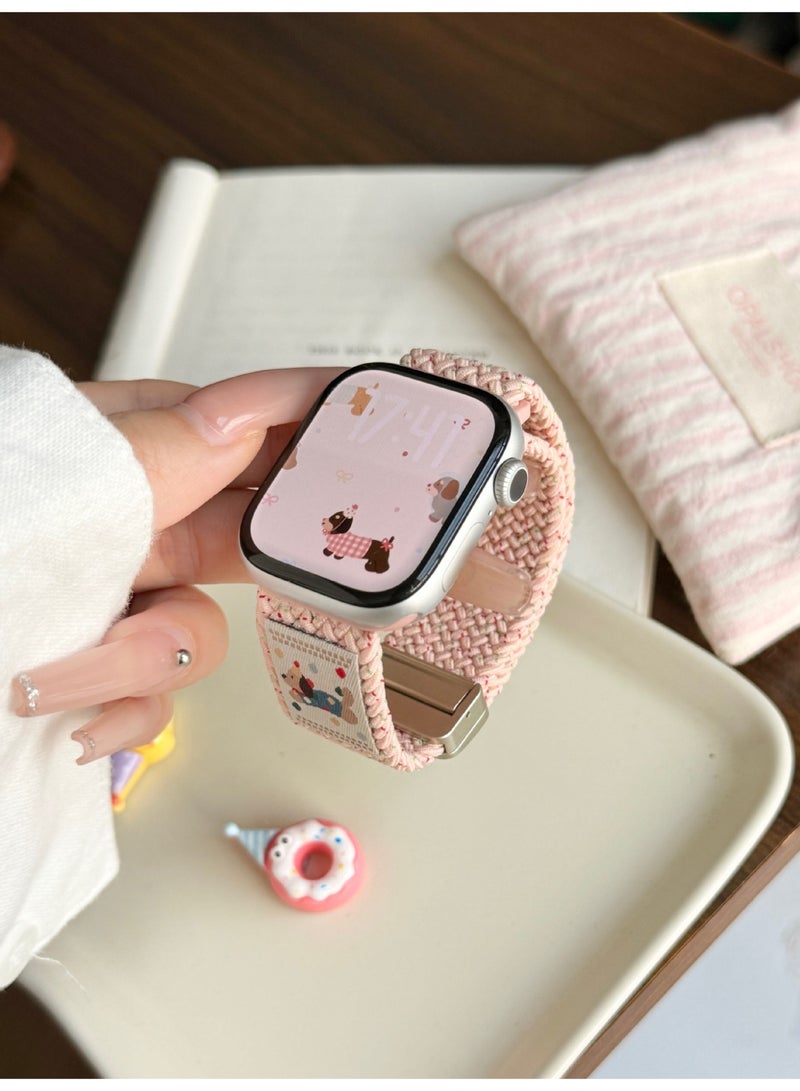 Magnetic Wristband Adjustable Nylon Strap for Apple Watch Series 10 46mm - Image 3