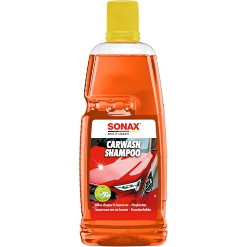 SONAX Car Wash Shampoo 1ltr | Ideal for Cleaning Paint, Rubber, Plastic, Vinyl & Glass Surface | Premium Dirt Removal | Safe for Wax Protection & High-Pressure Cleaners | Art.No. 03143410 - Image 1
