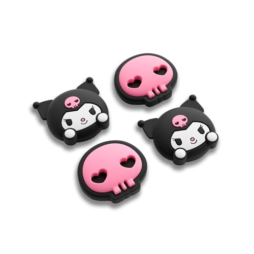 Kuitmor Thumb Grip Caps Compatible with Nintendo Switch 2 Silicone Joystick Grip Caps for Switch 2025 4pcs KLM Style Black Purple - Image 1