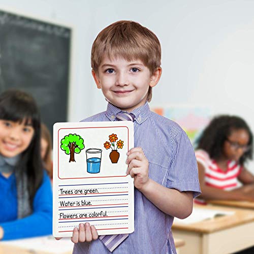 Scribbledo Double Sided Whiteboard 9”x12” Story Lined Dry Erase Board for Kids Writing Board Age 3-5 Practice Drawing Small White Board Teacher Elementary Grade 1 Kindergarten Preschool - Image 4
