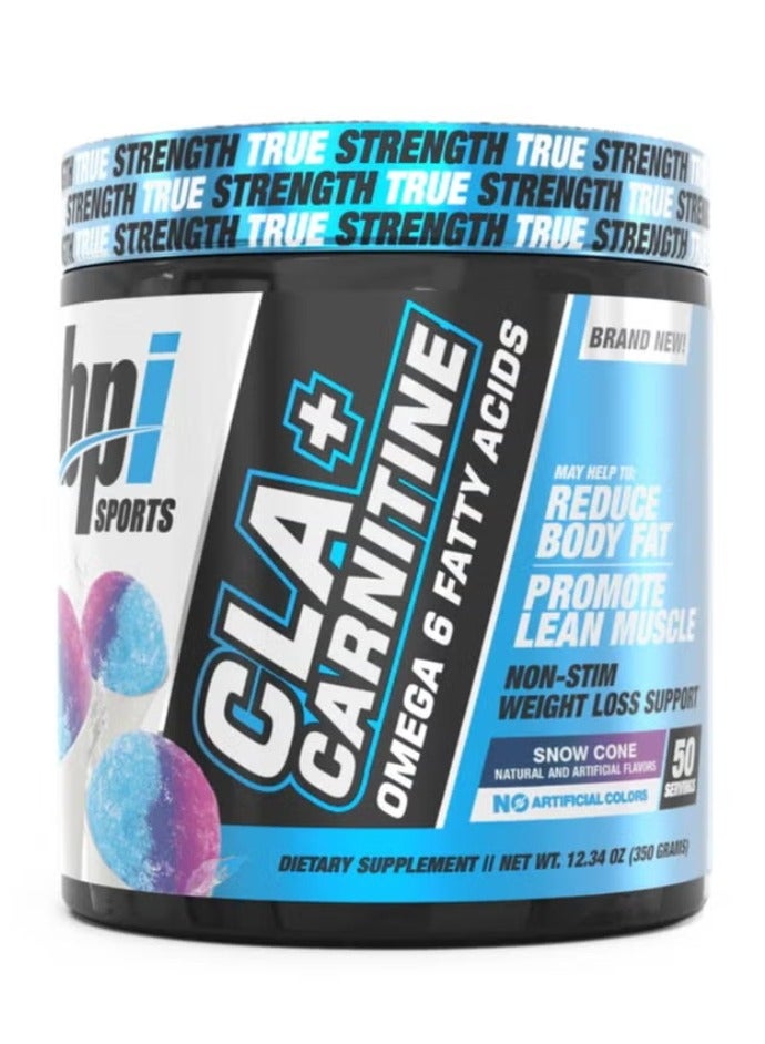 BPI SPORTS CLA Plus Carnitine, Snow Cone Flavor, 50 Servings 