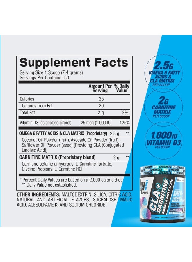 BPI SPORTS CLA Plus Carnitine, Snow Cone Flavor, 50 Servings - Image 4