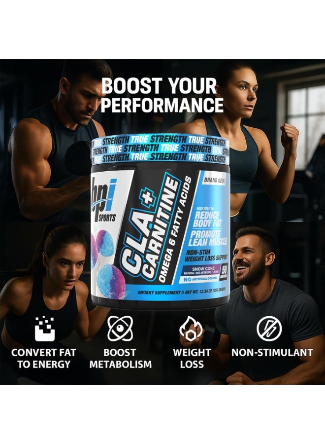 BPI SPORTS CLA Plus Carnitine, Snow Cone Flavor, 50 Servings - Image 3