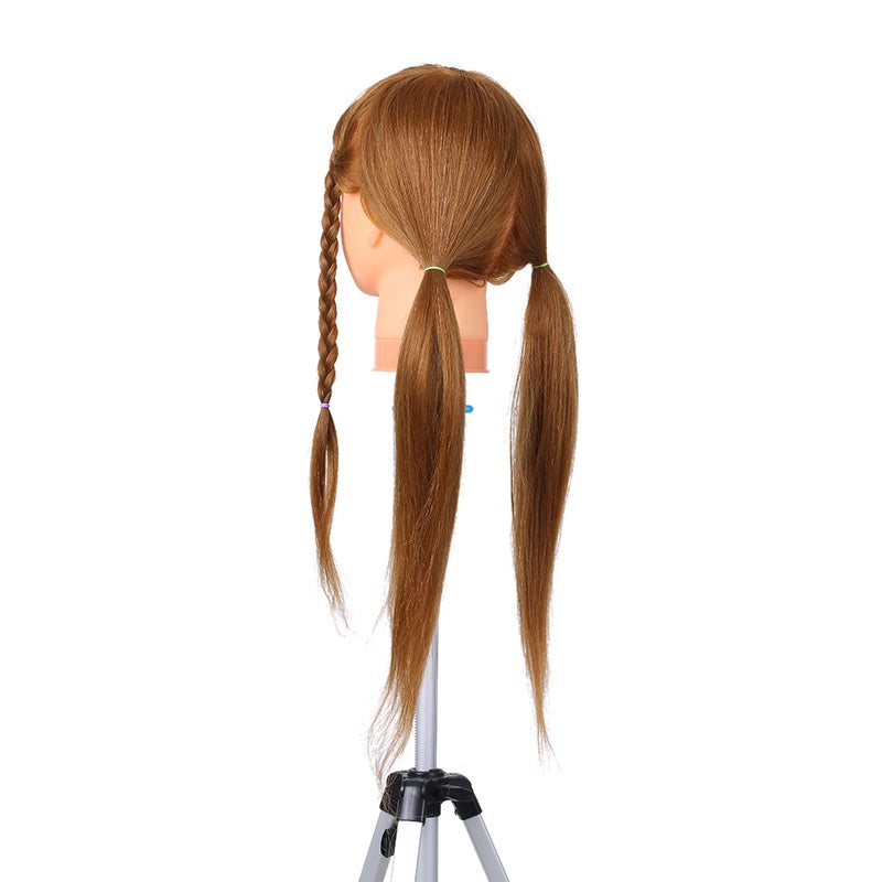 Hairdresser Training Practice Head Mannequin Head Real Hair Cosmetology Doll Head Manikin Head Practice Dummy Head Blonde - Image 5
