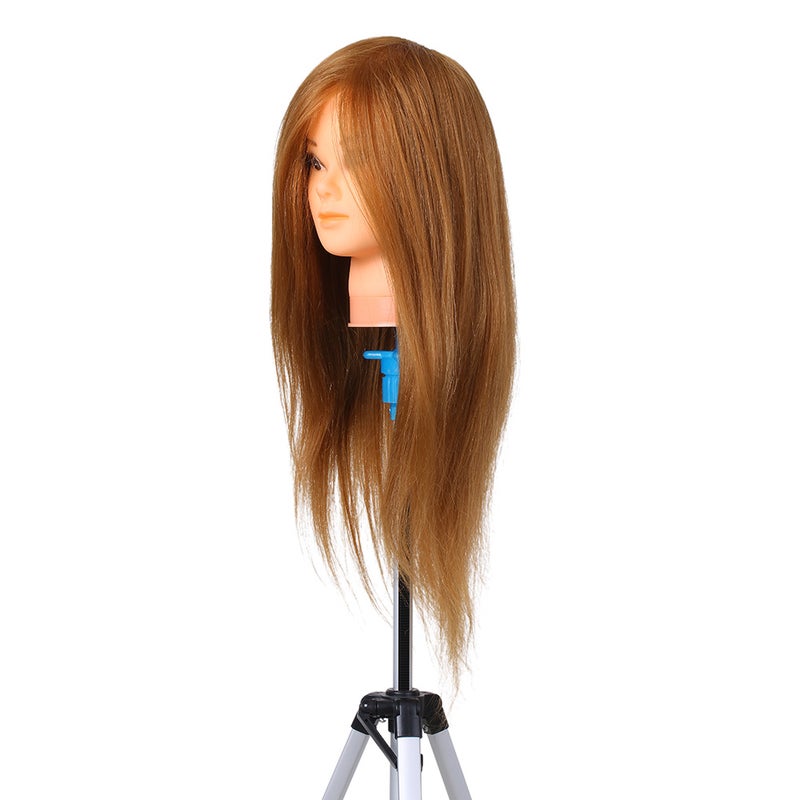 Hairdresser Training Practice Head Mannequin Head Real Hair Cosmetology Doll Head Manikin Head Practice Dummy Head Blonde - Image 3
