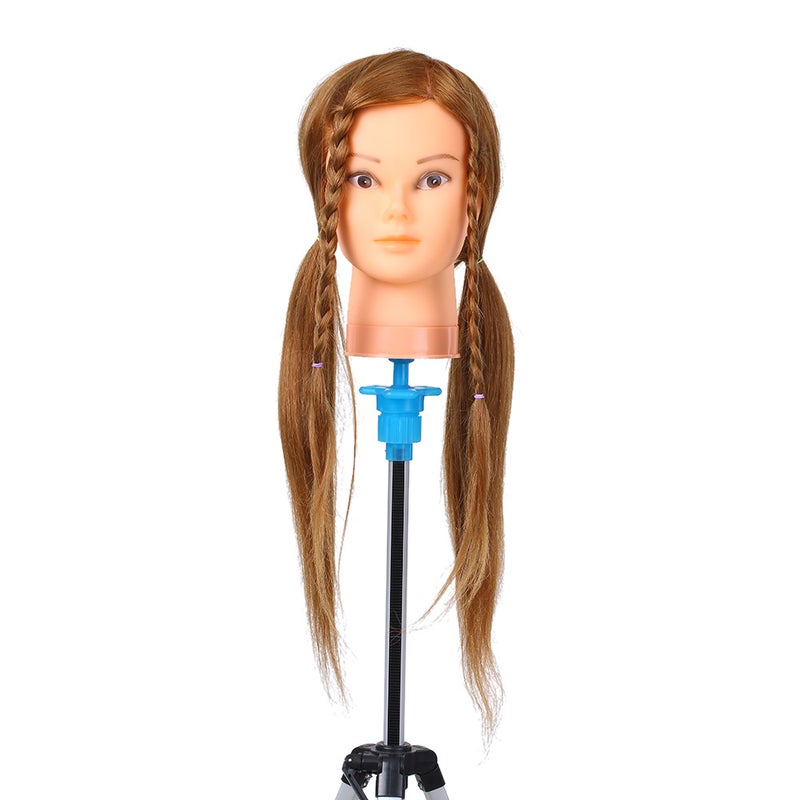 Hairdresser Training Practice Head Mannequin Head Real Hair Cosmetology Doll Head Manikin Head Practice Dummy Head Blonde - Image 4