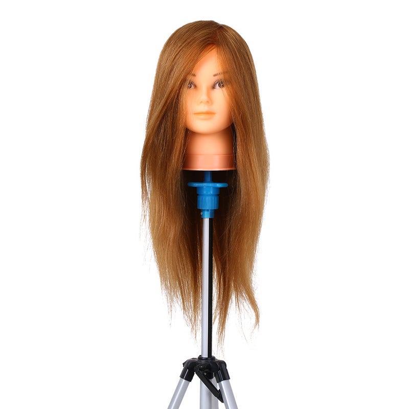 Hairdresser Training Practice Head Mannequin Head Real Hair Cosmetology Doll Head Manikin Head Practice Dummy Head Blonde - Image 2