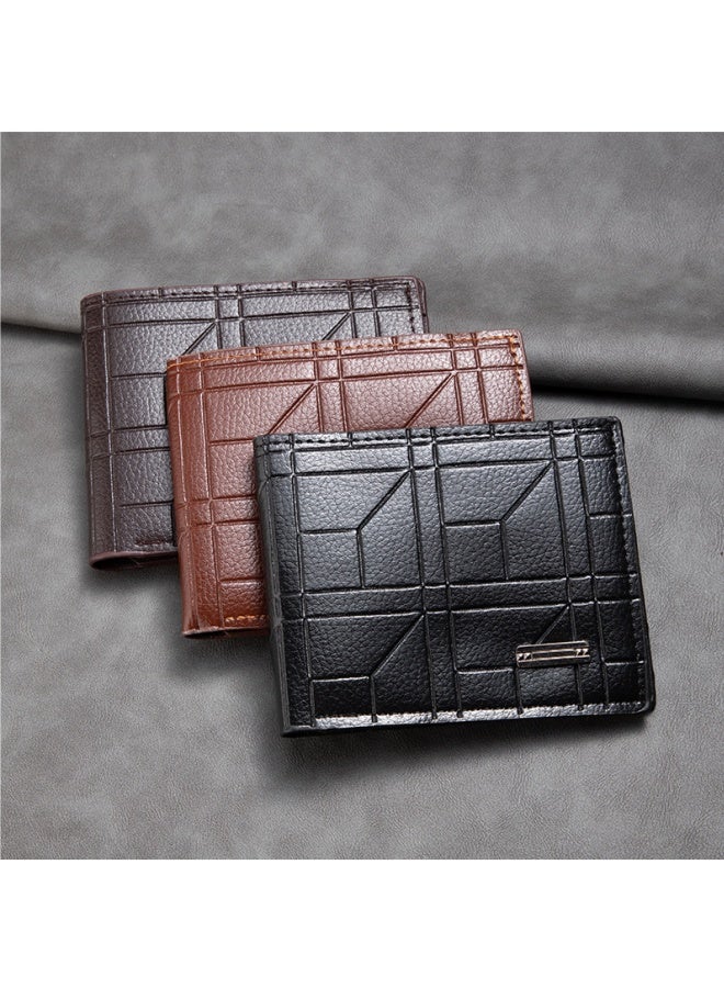 Men's Wallet Thin Retro Business Casual Wallet Pu Wallet Trendy Personality Soft Leather Wallet Dark Brown  - Image 2