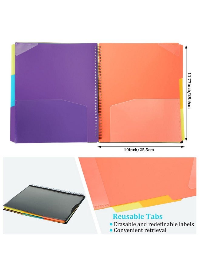 Chinco 3 Pack 24 Pocket Poly Project Organizer With 12 Dividers Spiral Project Folder Multi Pocket Folder Binder Organizer For School Office Customizable Front Cover Letter Size 1/3 Cut Tab - Image 4