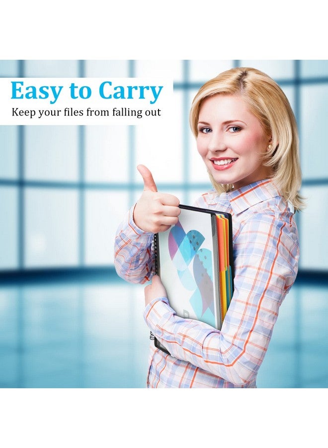 Chinco 3 Pack 24 Pocket Poly Project Organizer With 12 Dividers Spiral Project Folder Multi Pocket Folder Binder Organizer For School Office Customizable Front Cover Letter Size 1/3 Cut Tab - Image 5