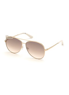 GUESS GUESS Unisex Gold Aviator Sunglasses with Brown lenses GU7739 28G Large  - Image 1
