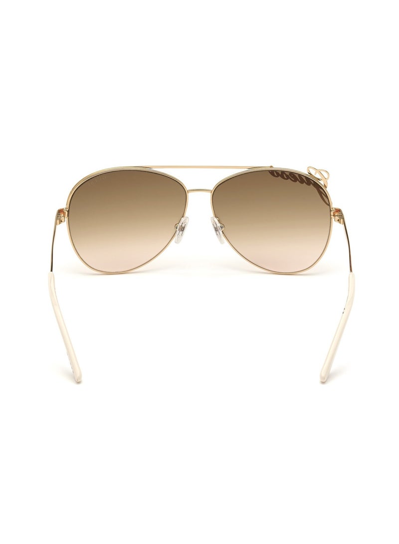 جس نظارة شمسية جيس للجنسين باللون الذهبي مع عدسات بنية GU7739 28G Large - Image 2