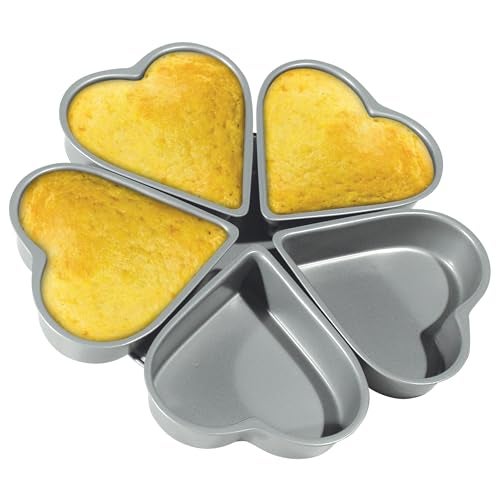 Fox Run Linked Heart Cake Pan, 4-Inch, Preferred Non-Stick - Image 1