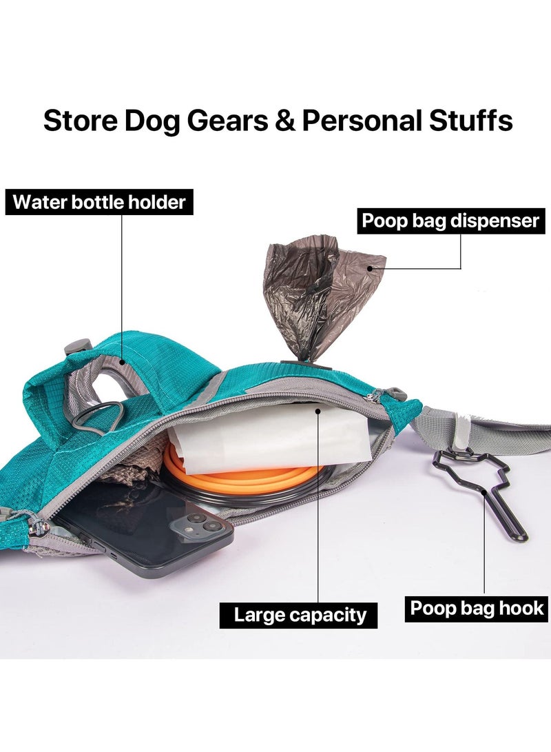 Y&D Dog Walking Pack with Hands Free Buckle, Treat Pouch for Walking, Built in Bag Dispenser, Water Bottle Holder, Collapsible Bowl, Adjustable Waist Strap Hiking, Running, Kibbles  - Image 3