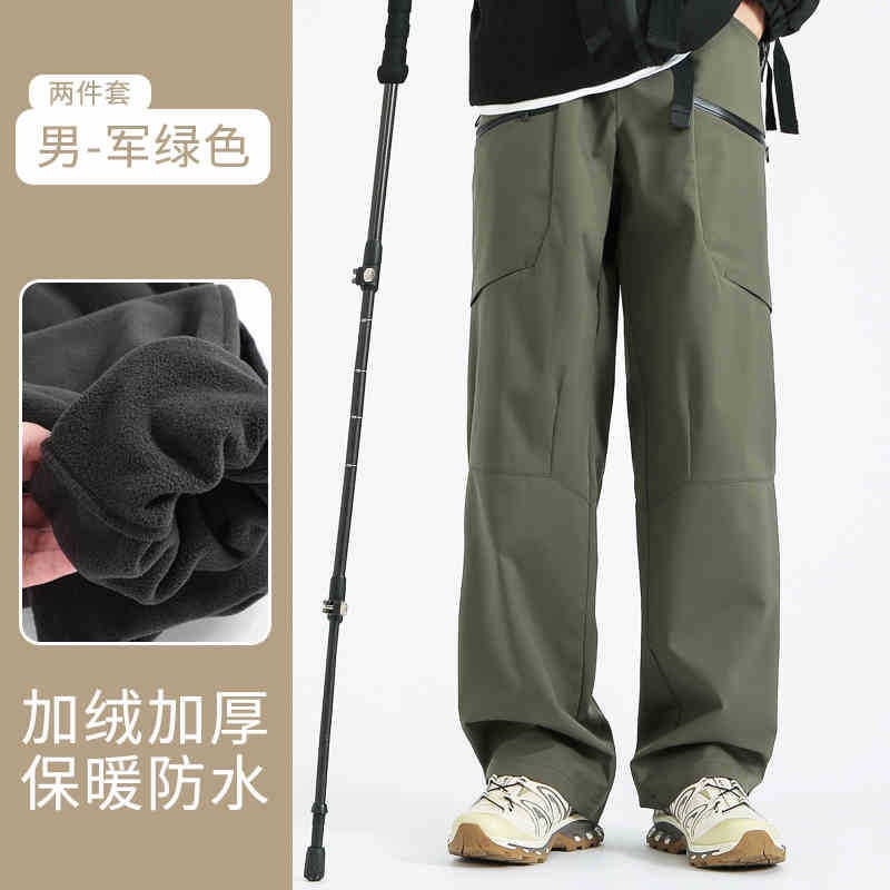 Men'S Three-In-One Softshell Pants With Detachable Liner, Suitable For Temperatures As Low As Minus 40 Degrees, Fleece-Lined And Thickened, Also Suitable For Women'S Hiking - Image 1