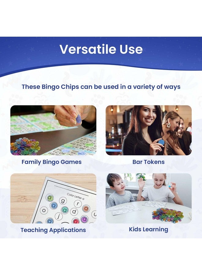 Mr Chips MR CHIPS Magnetic Bingo Chips with Metal Ring 3/4 Inch 300 Upgraded Pieces Assorted Transparent - Available in 7 Colors A Reusable Storage Bag - Image 4