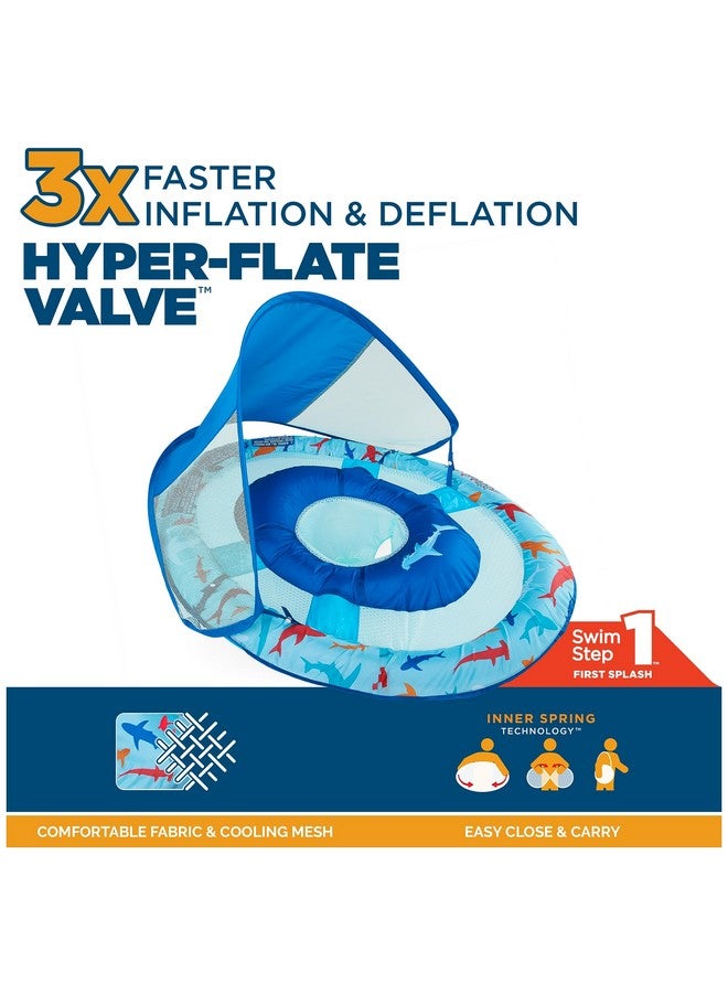 Swimways Sun Canopy Inflatable Baby Spring Float for Kids 9-24 Months, Shark Design - Image 2
