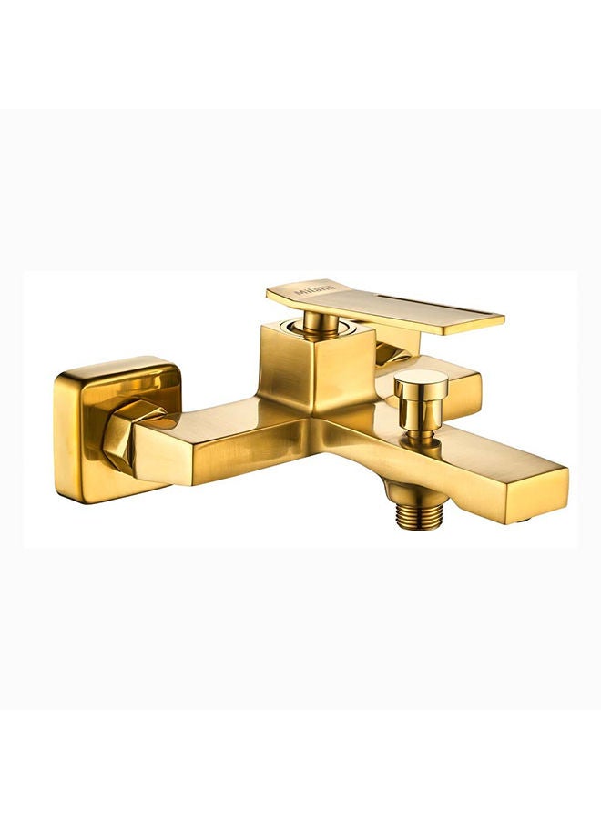 milano Teriz Bath Shower Mixer Tap with Hand Shower Brass Shower Mixer for Toilets, Bathroom, Lavatory L 20 x W 14 x H 26 cm Gold - Image 1