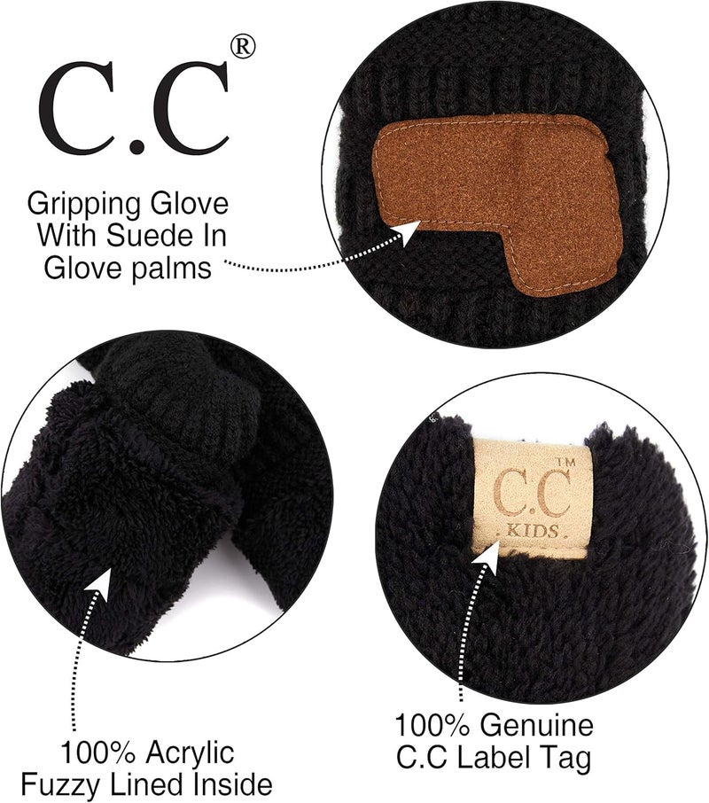 Cc Colorful Ribbed Knit Children's Mittens – Warm, Soft & Cozy Winter Gloves - Image 3