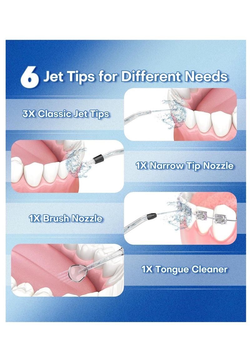 Bezvoi - Water Flosser Teeth Pick: 5 Modes Cordless Water Dental Floss 300ML Portable Rechargeable IPX7 Waterproof Electric Water Flossing Cleaning Picks with 6 Jet Tips Oral Irrigator Cleaner, Black - Image 1