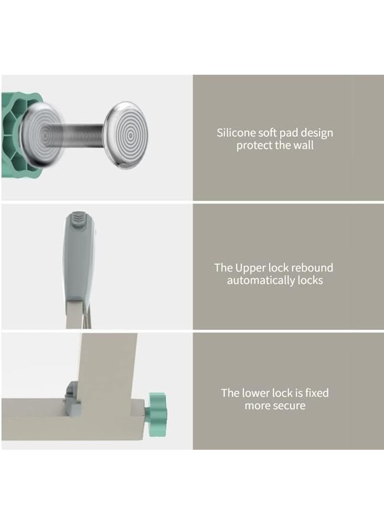 Manual lockable child safety gate - push-button installation without screws - Image 4