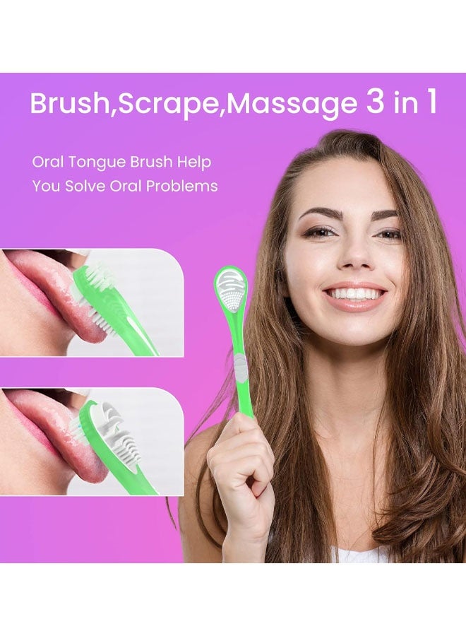 2 Pack Double-Side Desiged Tongue Scraper, Ultra-Soft Tongue Brush Tongue Cleaner - Image 4