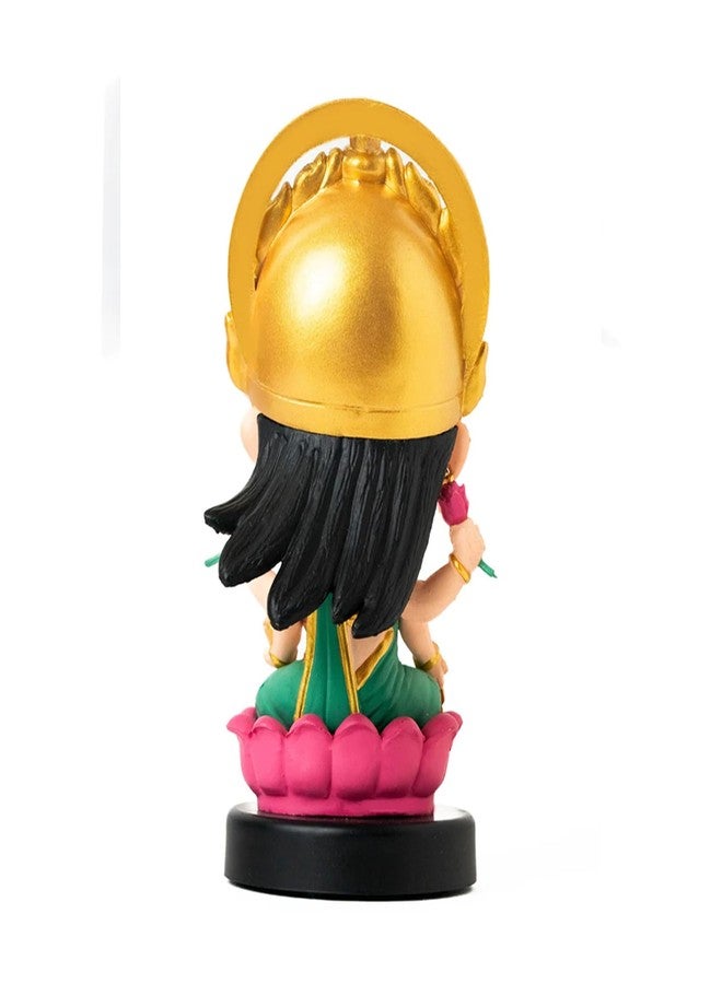 JOUET Laxmi Devi Bobblehead - Perfect for Car Dashboards, Office Tables, Home Decor - Features Lotus & Kalash - Ideal God Statue for Gifting to Kids, Family, Friends - Image 4