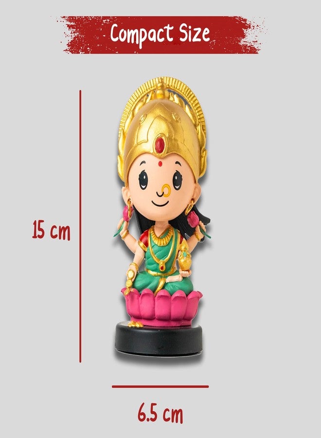 JOUET Laxmi Devi Bobblehead - Perfect for Car Dashboards, Office Tables, Home Decor - Features Lotus & Kalash - Ideal God Statue for Gifting to Kids, Family, Friends - Image 5
