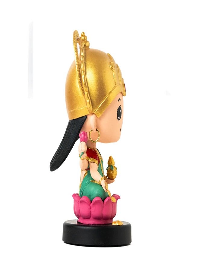 JOUET Laxmi Devi Bobblehead - Perfect for Car Dashboards, Office Tables, Home Decor - Features Lotus & Kalash - Ideal God Statue for Gifting to Kids, Family, Friends - Image 3